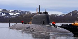 Submarino Kazan de la Armada Rusa, en Northern Fleet, mayo de 2021